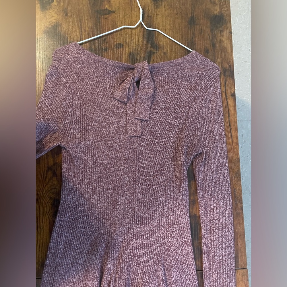 Purple Knit Long Sleeve Top